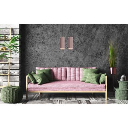 Candelabro suspenso AVALO 2xE27/60W/230V rosa