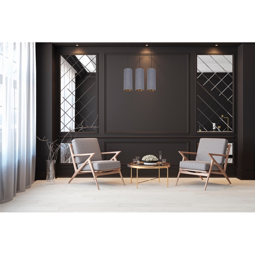 Candelabro suspenso AVALO 3xE27/60W/230V cinzento