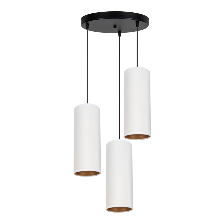 Candelabro suspenso AVALO 3xE27/60W/230V diâmetro 35 cm branco