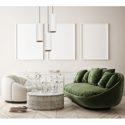 Candelabro suspenso AVALO 3xE27/60W/230V diâmetro 35 cm branco