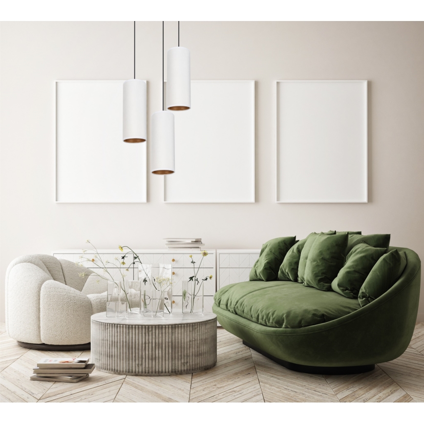 Candelabro suspenso AVALO 3xE27/60W/230V diâmetro 35 cm branco