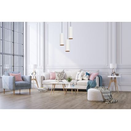 Candelabro suspenso AVALO 3xE27/60W/230V diâmetro 35 cm branco