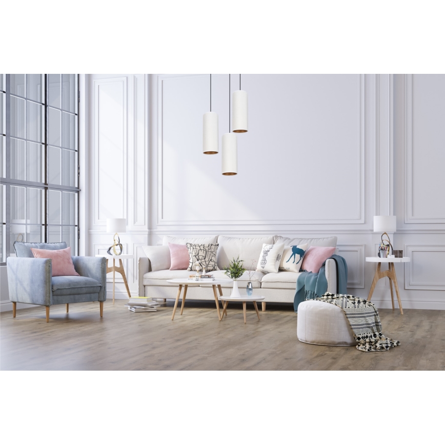 Candelabro suspenso AVALO 3xE27/60W/230V diâmetro 35 cm branco