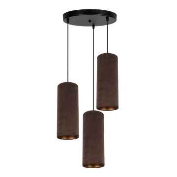 Candelabro suspenso AVALO 3xE27/60W/230V diâmetro 35 cm castanho