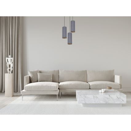 Candelabro suspenso AVALO 3xE27/60W/230V diâmetro 35 cm cinzento