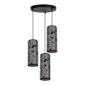 Candelabro suspenso AVALO 3xE27/60W/230V diâmetro 35 cm cinzento/preto