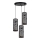 Candelabro suspenso AVALO 3xE27/60W/230V diâmetro 35 cm cinzento/preto