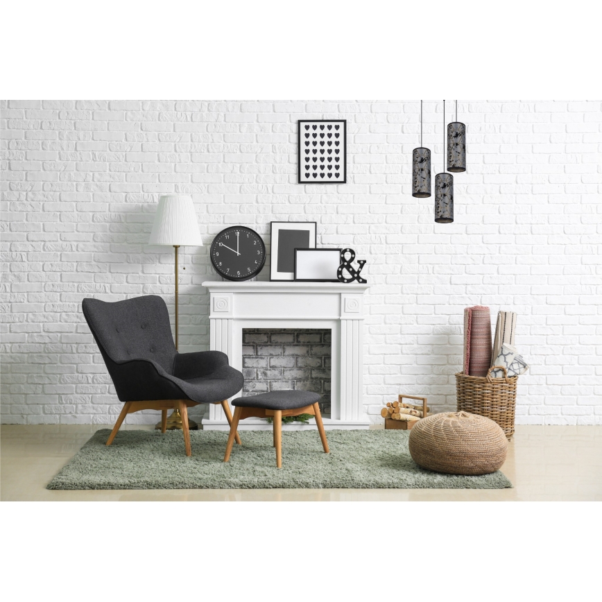 Candelabro suspenso AVALO 3xE27/60W/230V diâmetro 35 cm cinzento/preto