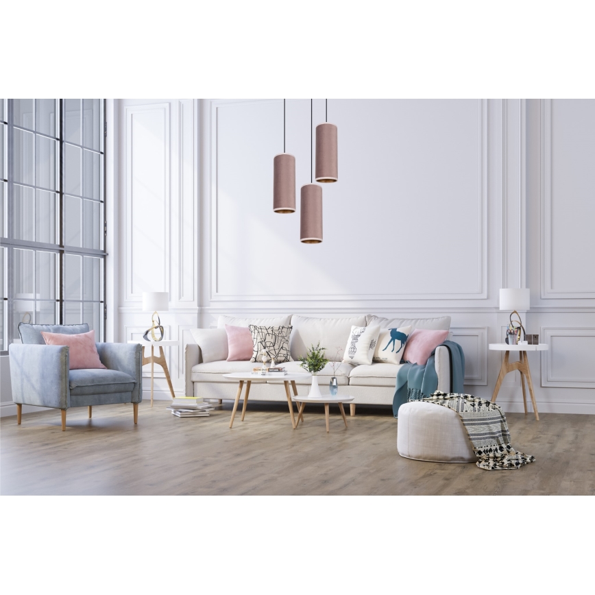 Candelabro suspenso AVALO 3xE27/60W/230V diâmetro 35 cm rosa