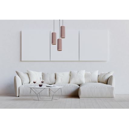 Candelabro suspenso AVALO 3xE27/60W/230V diâmetro 35 cm rosa