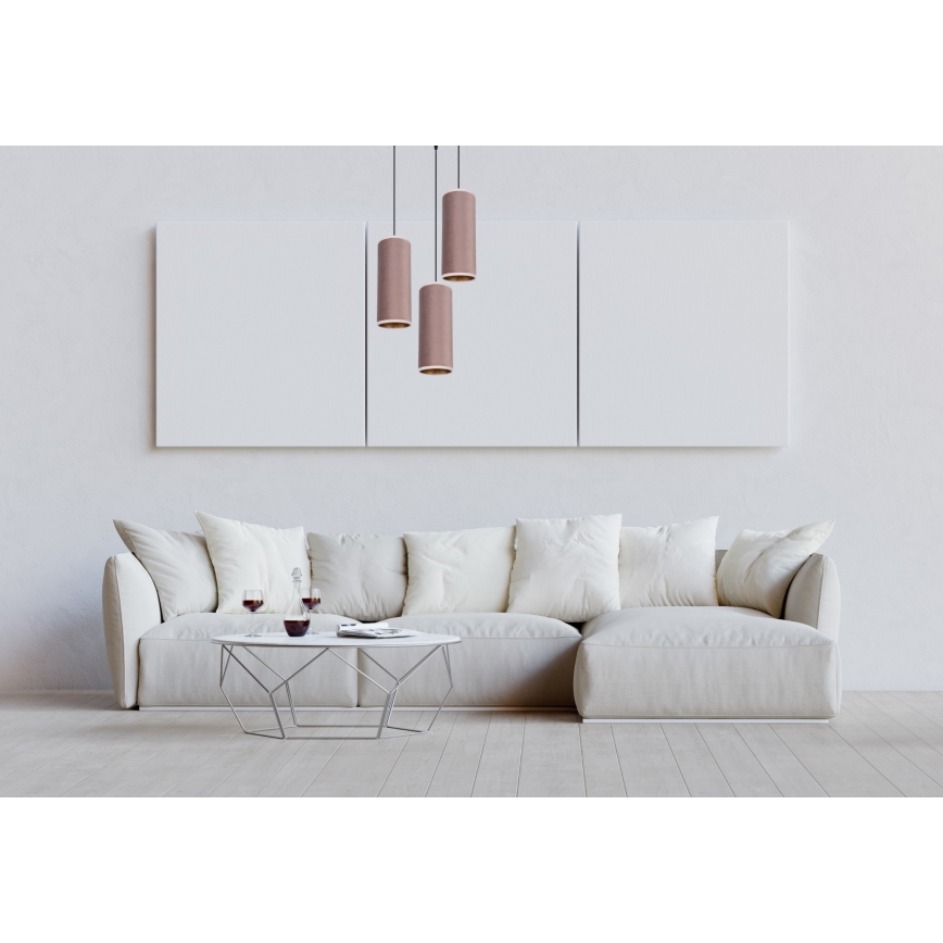 Candelabro suspenso AVALO 3xE27/60W/230V diâmetro 35 cm rosa