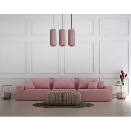 Candelabro suspenso AVALO 3xE27/60W/230V rosa