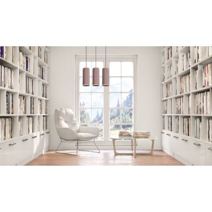 Candelabro suspenso AVALO 3xE27/60W/230V rosa