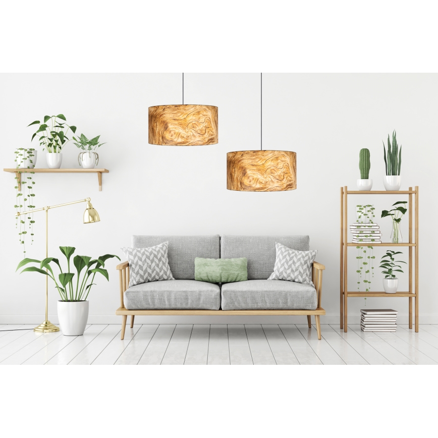 Candelabro suspenso AXEL 1xE27/60W/230V bege/castanho d. 40cm