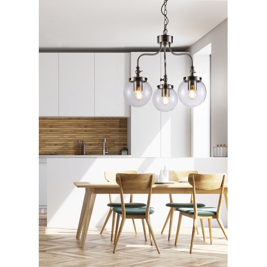 Candelabro suspenso BALLET 3xE27/40W/230V cromado mate