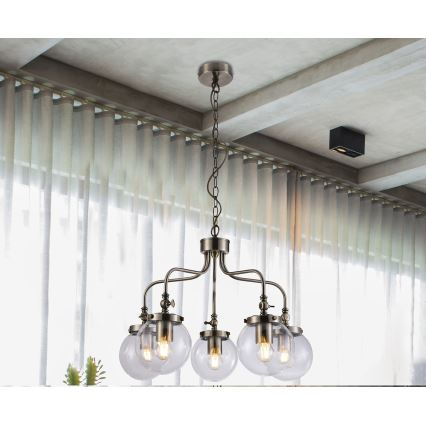 Candelabro suspenso BALLET 5xE27/40W/230V cromado mate