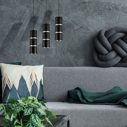 Candelabro suspenso BAMBOO 1xGU10/10W/230V preto
