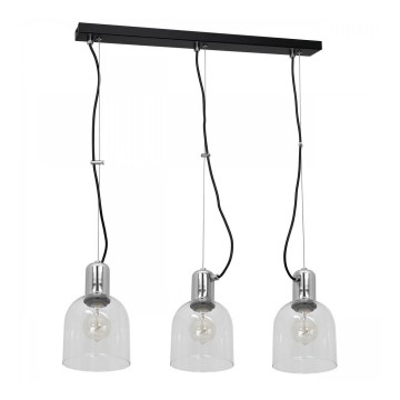 Candelabro suspenso BANCO 3xE27/60W/230V transparente