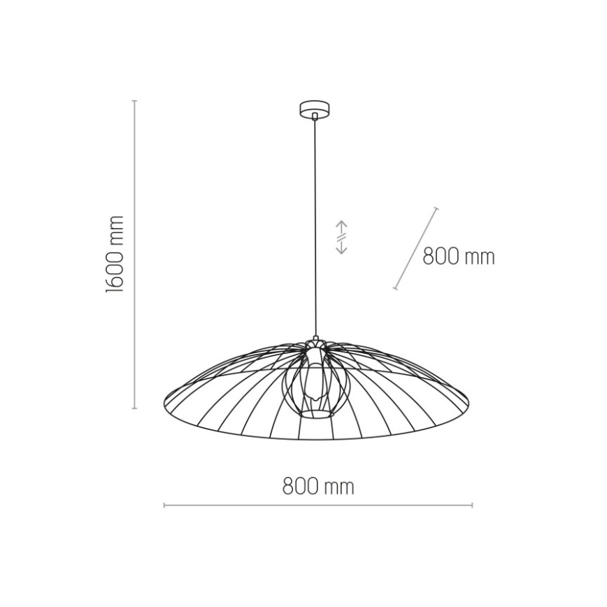 Candelabro suspenso BARBELLA 1xE27/60W/230V diâmetro 80 cm