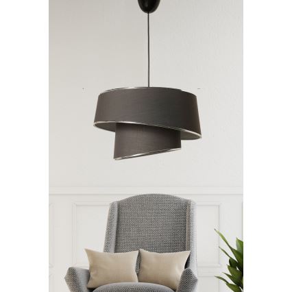 Candelabro suspenso BARETTE 1xE27/60W/230V antracite/cromado brilhante