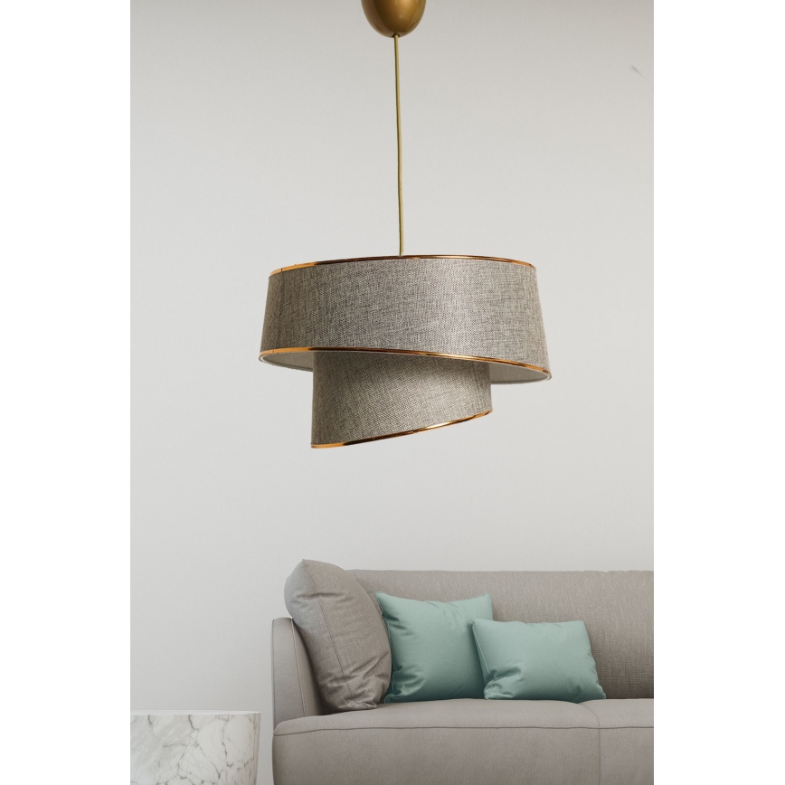Candelabro suspenso BARETTE 1xE27/60W/230V cinzento
