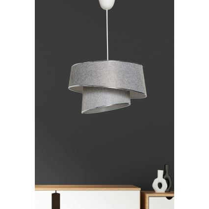 Candelabro suspenso BARETTE 1xE27/60W/230V prateado/cromado brilhante
