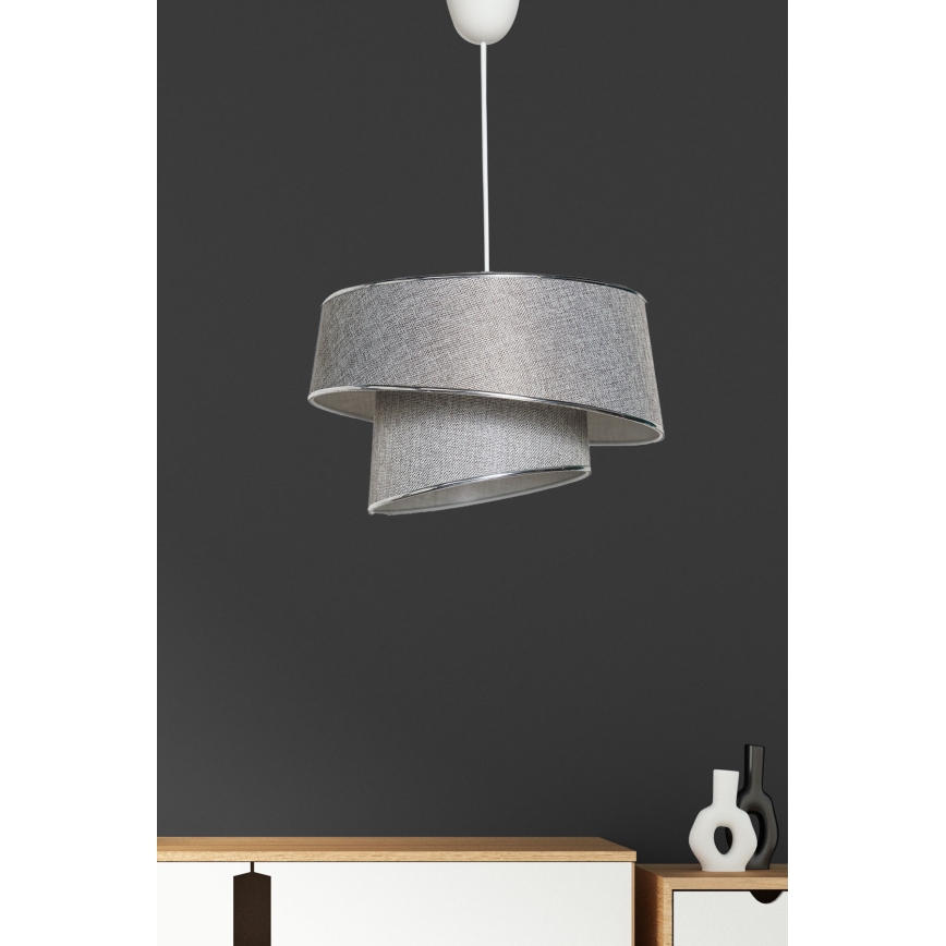 Candelabro suspenso BARETTE 1xE27/60W/230V prateado/cromado brilhante