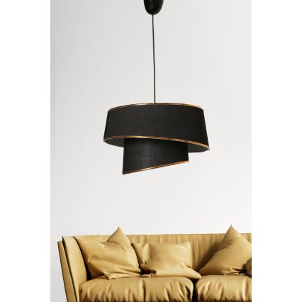 Candelabro suspenso BARETTE 1xE27/60W/230V preto/cobre