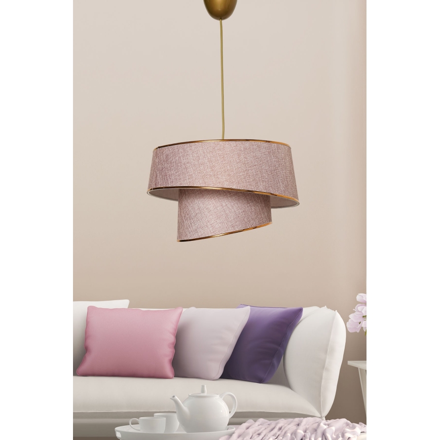 Candelabro suspenso BARETTE 1xE27/60W/230V rosa