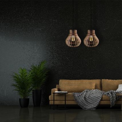 Candelabro suspenso BARREL 1xE27/24W/230V diâmetro 20 cm