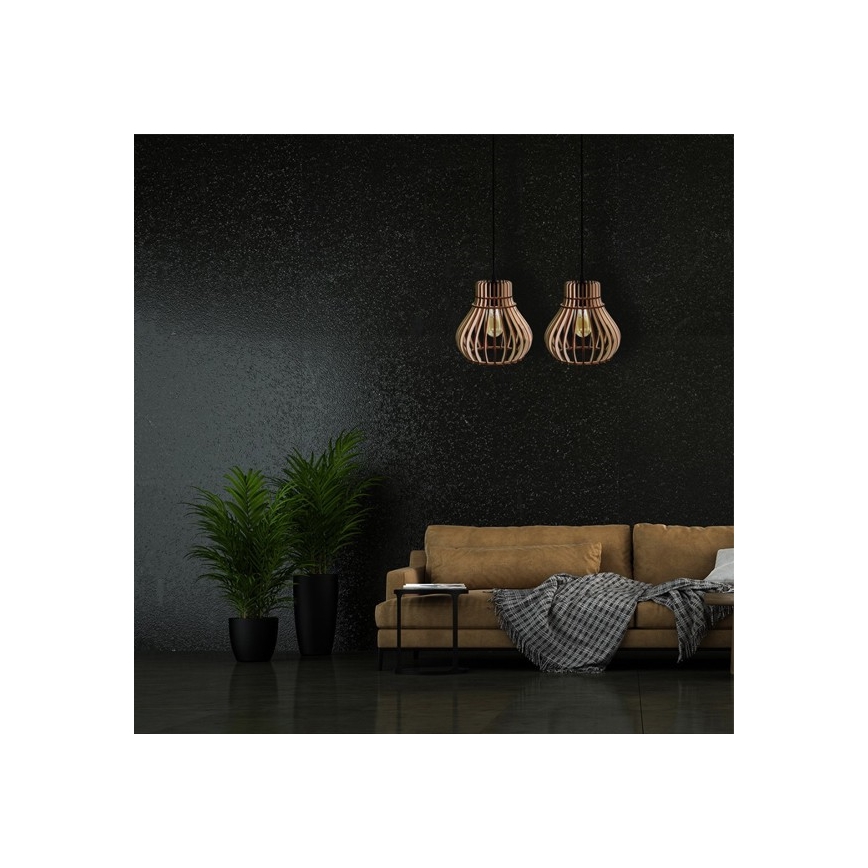 Candelabro suspenso BARREL 1xE27/24W/230V diâmetro 20 cm