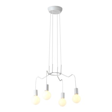 Candelabro suspenso BASSO 4xE27/40W/230V branco