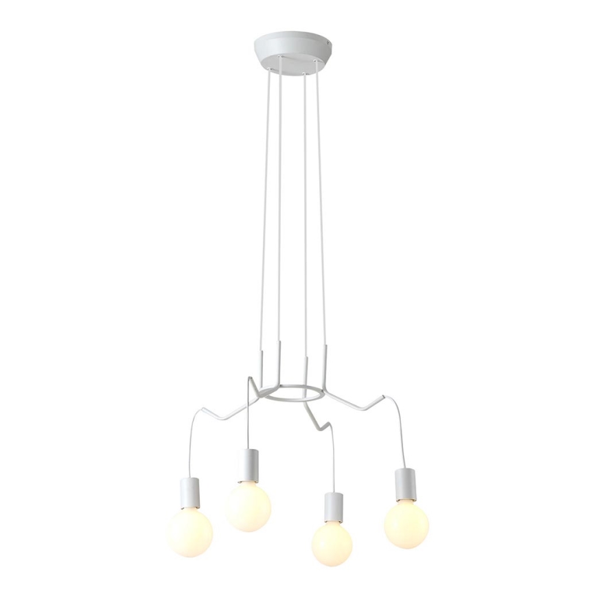 Candelabro suspenso BASSO 4xE27/40W/230V branco