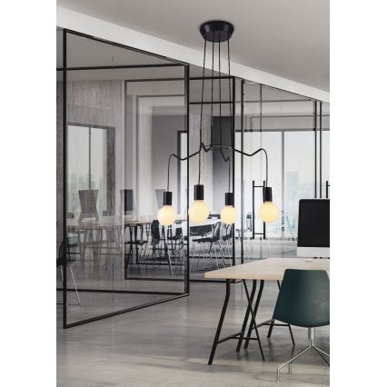 Candelabro suspenso BASSO 4xE27/40W/230V preto