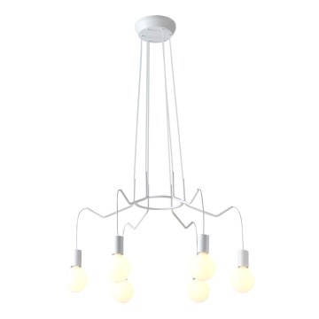 Candelabro suspenso BASSO 6xE27/40W/230V branco