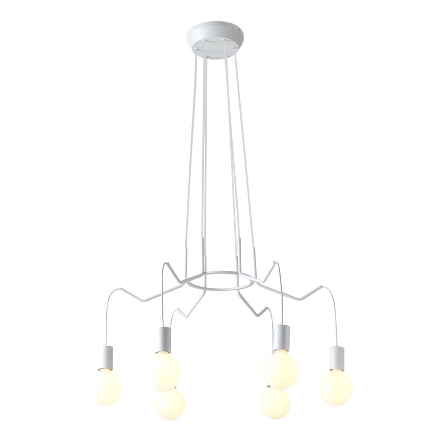 Candelabro suspenso BASSO 6xE27/40W/230V branco