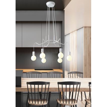Candelabro suspenso BASSO 6xE27/40W/230V branco