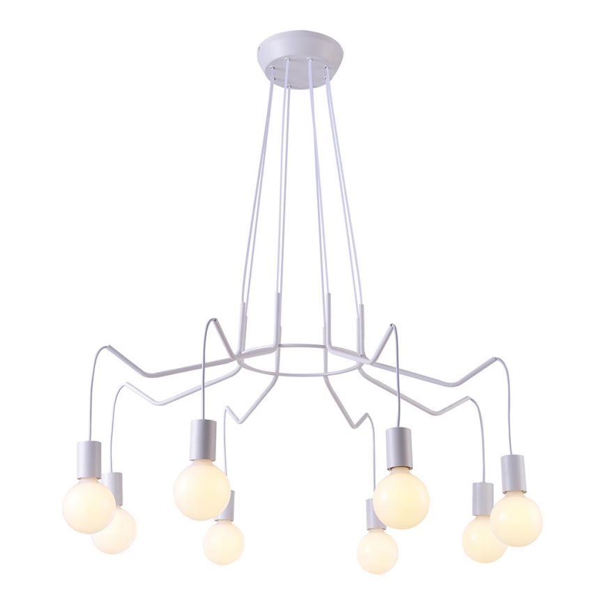 Candelabro suspenso BASSO 8xE27/40W/230V branco