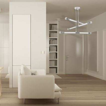 Candelabro suspenso BASTONE WHITE 6xE14/40W/230V