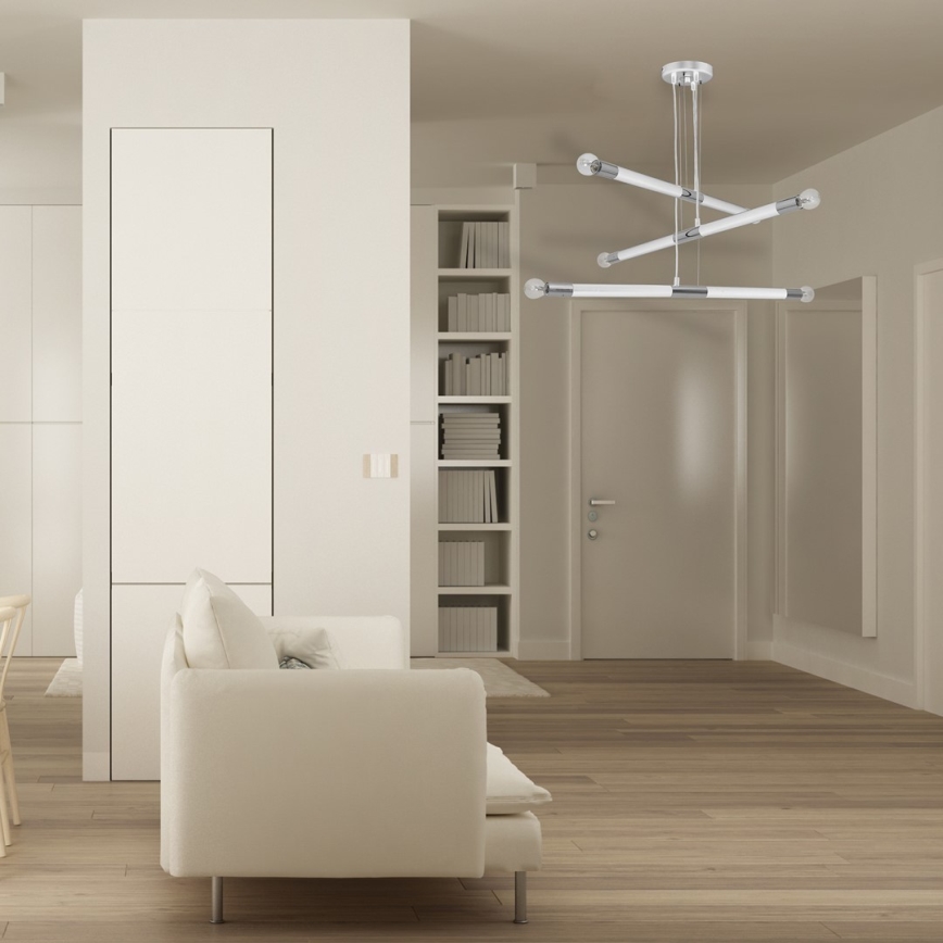 Candelabro suspenso BASTONE WHITE 6xE14/40W/230V