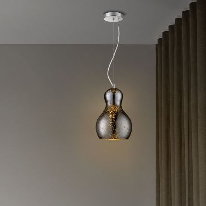 Candelabro suspenso BELLO 1xE27/40W/230V diâmetro 21 cm cromado