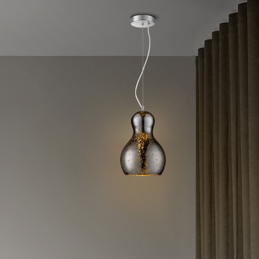 Candelabro suspenso BELLO 1xE27/40W/230V diâmetro 21 cm cromado