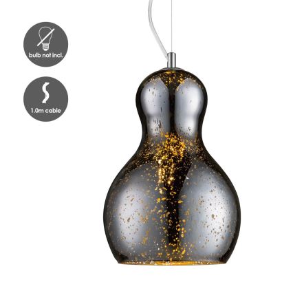Candelabro suspenso BELLO 1xE27/40W/230V diâmetro 21 cm cromado