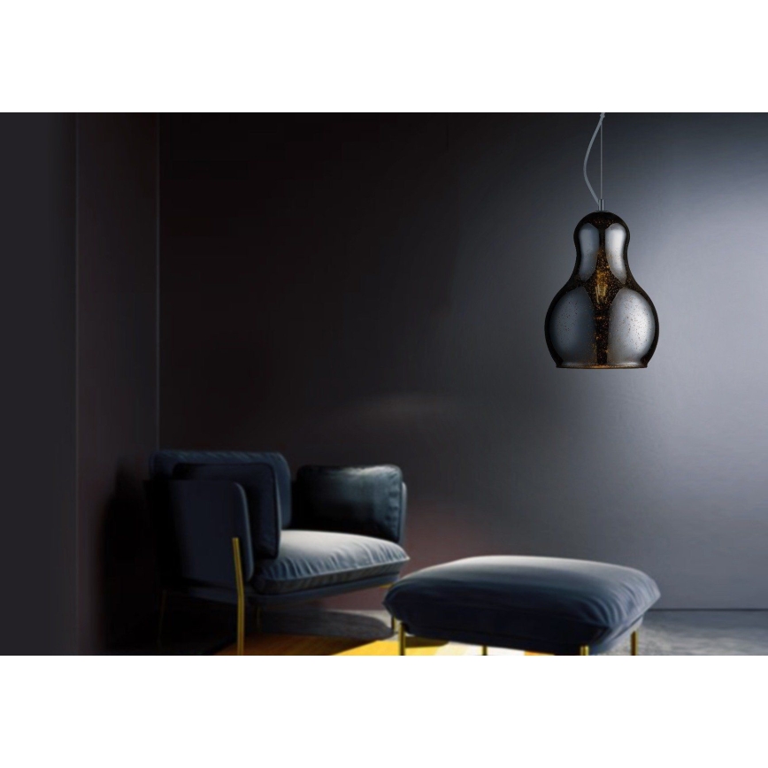 Candelabro suspenso BELLO 1xE27/60W/230V diâmetro 30 cm cromado