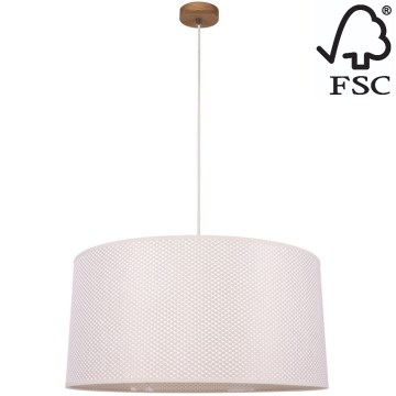 Candelabro suspenso BENITA 1xE27/40W/230V creme/carvalho – FSC certificado