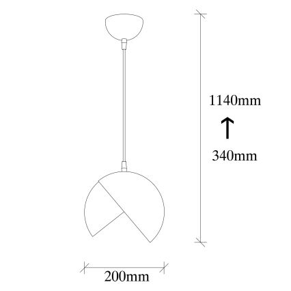 Candelabro suspenso BERCESTE 1xE27/40W/230V preto/dourado