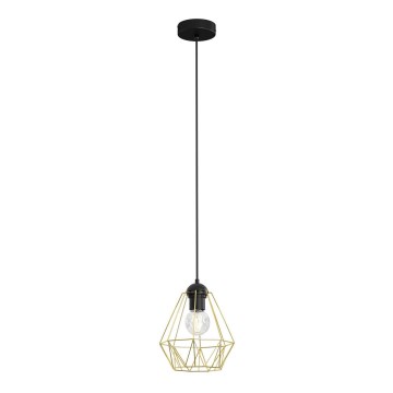 Candelabro suspenso BERGEN 1xE27/60W/230V preto/dourado