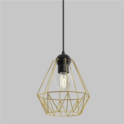 Candelabro suspenso BERGEN 1xE27/60W/230V preto/dourado