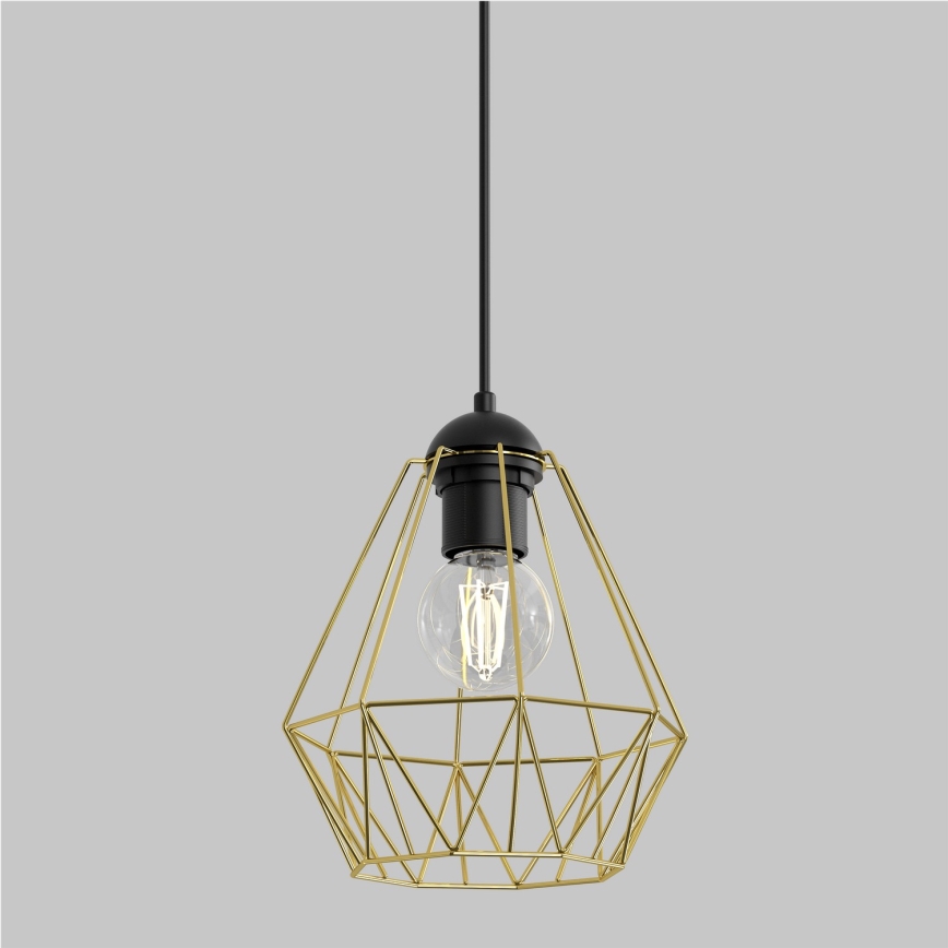 Candelabro suspenso BERGEN 1xE27/60W/230V preto/dourado