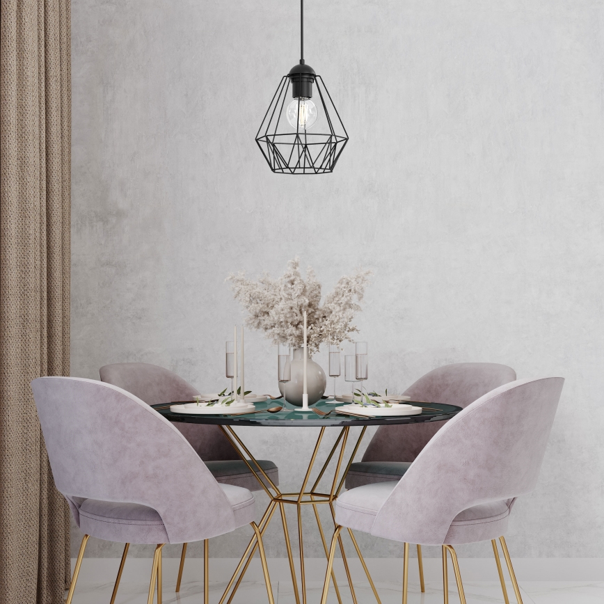 Candelabro suspenso BERGEN 1xE27/60W/230V preto